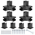 Pergola Brackets 12 Gauge Heavy Duty Steel Modular Modern Outdoor Pergola Hardware Kit DIY Elevated Wood Stand kit Includes 4 Bracket Shoulders 4 Boots for 4x4 (Actual: 3.5x3.5 Inch)