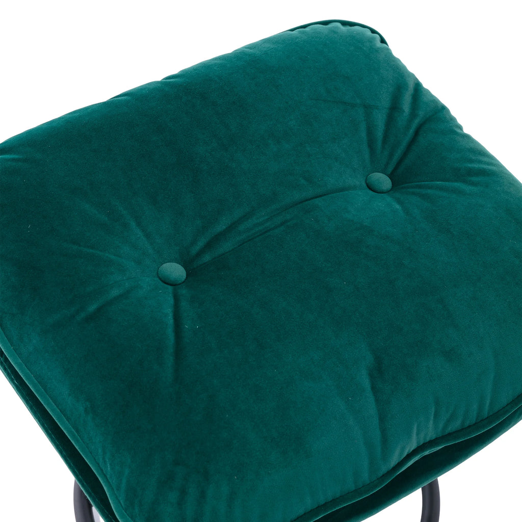 Swivel Accent Chair with Ottoman, Velvet Accent chair with Footrest, Mid-Century Modern Lounge Chair and Ottoman Set, Reading Chair for Living Room, Bedroom, Reading Room, Home Office, Blue