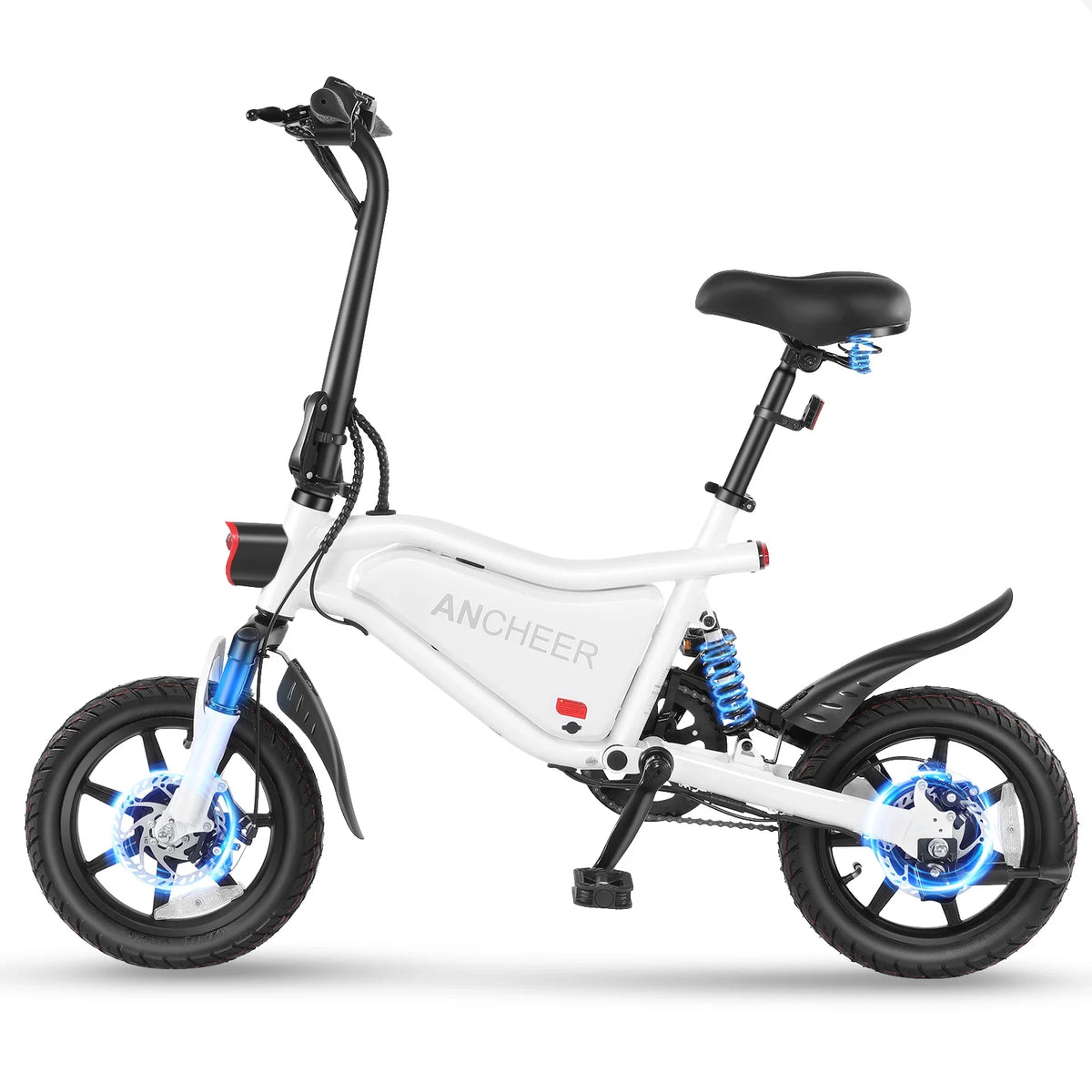 ANCHEER Peak 500W Electric Bike for Adults, Foldable Electric Bikes with 48V 374Wh Battery, 14" Electric Bicycle for Men Women, LCD Digital Display, Cruise Control Ebikes, Dual Suspension Fork UL2849