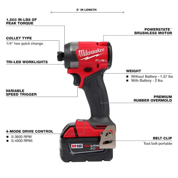 M18 FUEL 18- V Lithium-Ion Brushless Cordless Hammer Drill and Impact Driver Combo Kit (2-Tool) with (3) 5.0Ah Batteries