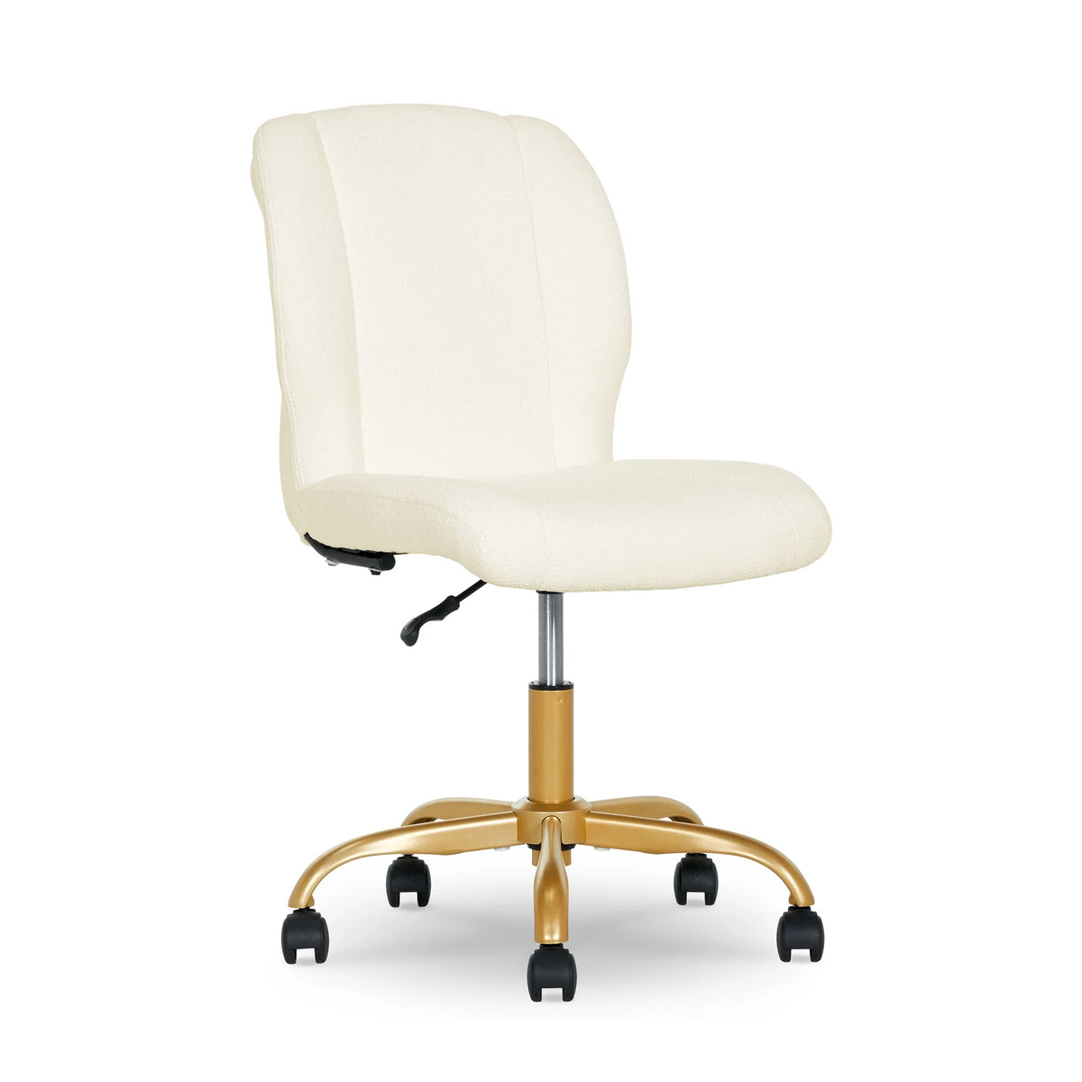 Mainstays Boucl Armless Office Chair for Adults and Teens, Cream