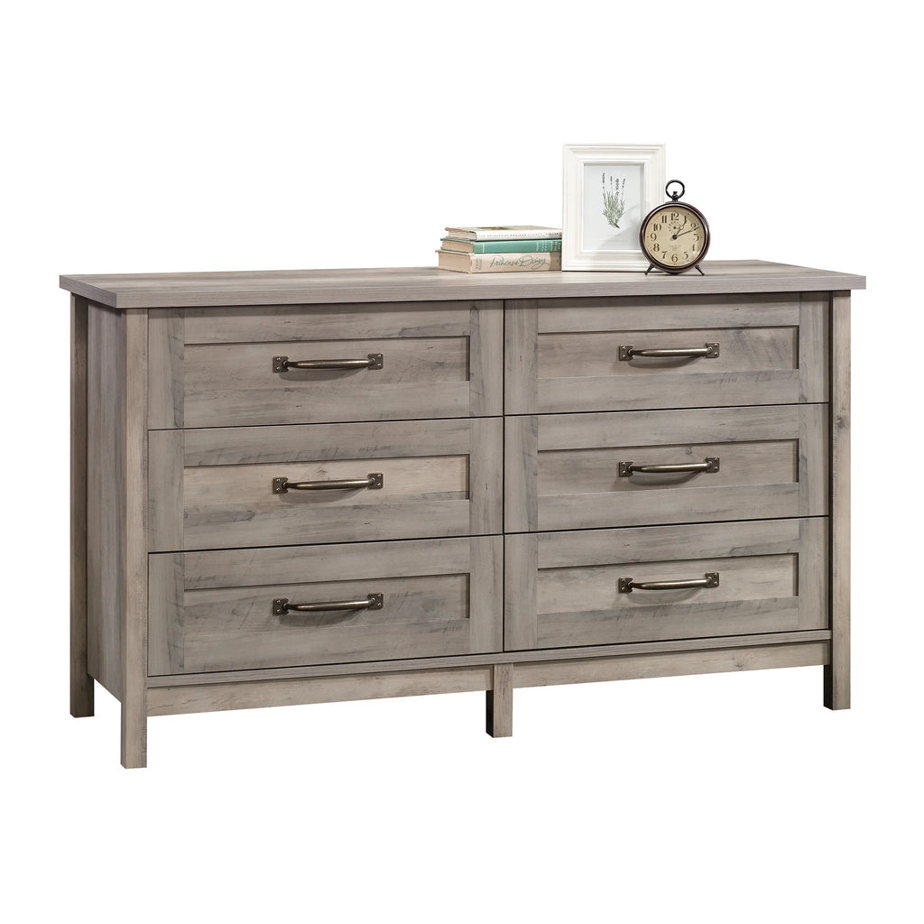 Better Homes & Gardens Modern Farmhouse 6-Drawer Dresser, Rustic White Finish