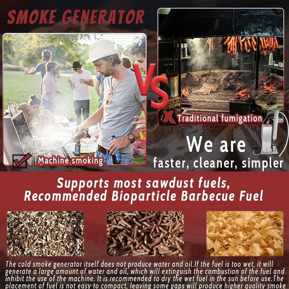 Cold Smoke Generator 10 Hour Extra Long Smoke Portable Electric BBQ Smoke Generator Outdoor Smoker Accessories For Meat Vegetables Electric Smoke Maker