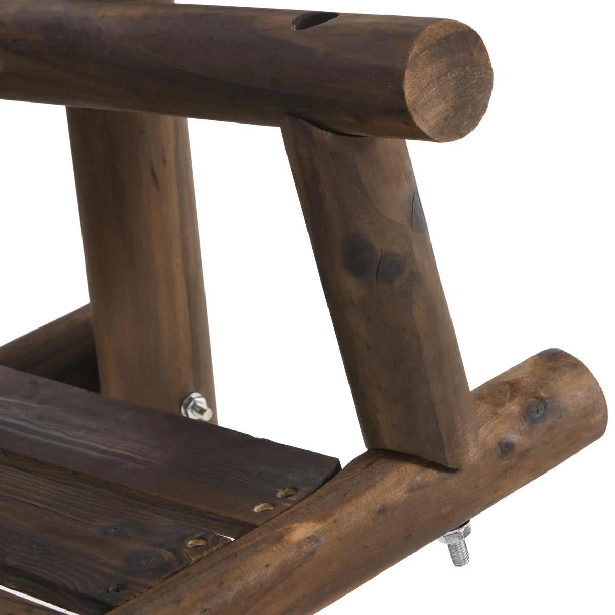 Outsunny Wooden Swing Bench, Garden Swing Chair, Brown