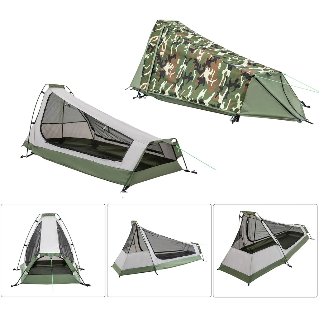 GEERTOP Ultralight Bivy Tent for 1 Person 3 Season Waterproof Single Person Backpacking Tent for Camping Hiking Backpack Travel Outdoor Survival Gear