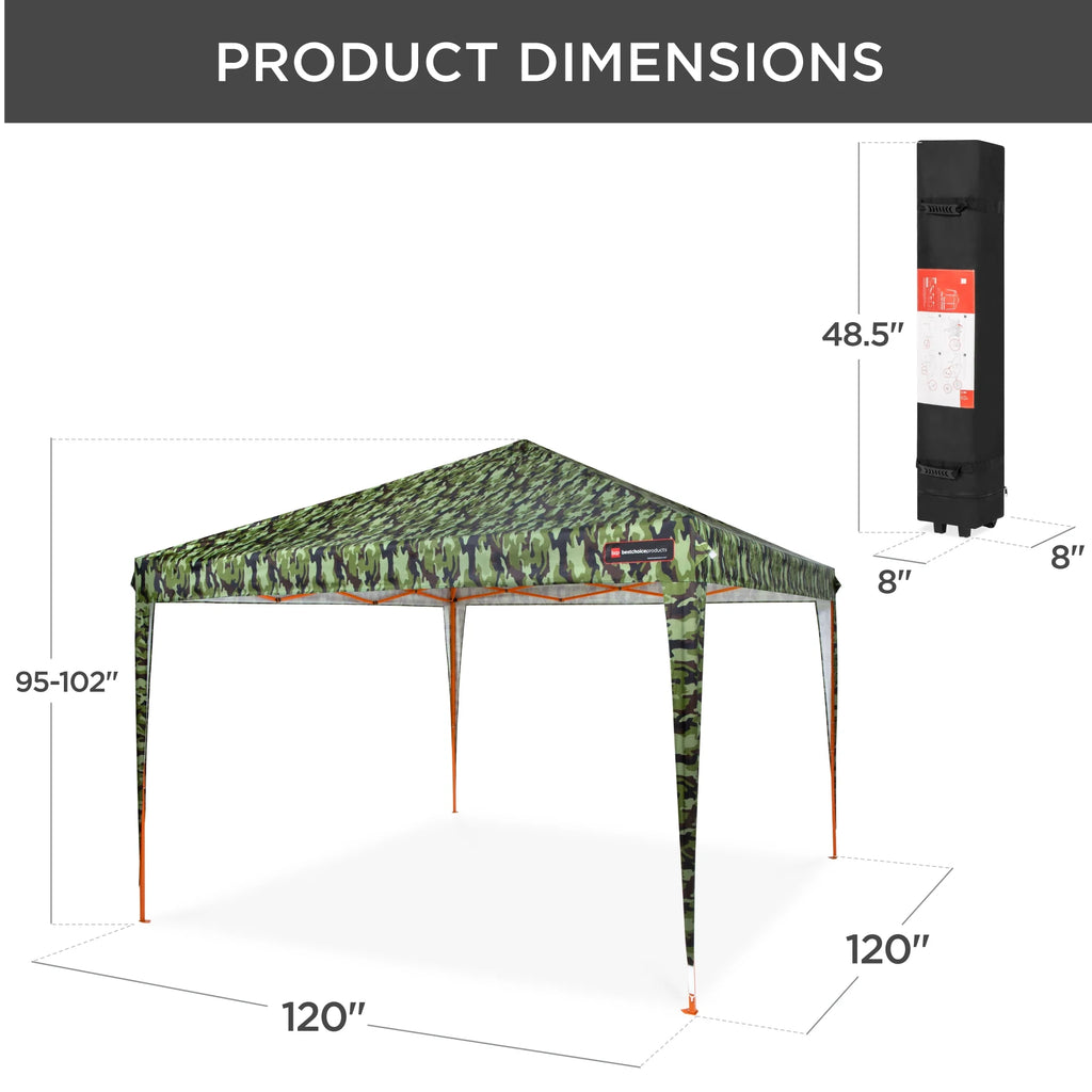 Best Choice Products 10x10ft Pop Up Canopy Outdoor Portable Adjustable Instant Gazebo Tent w/ Carrying Bag - White