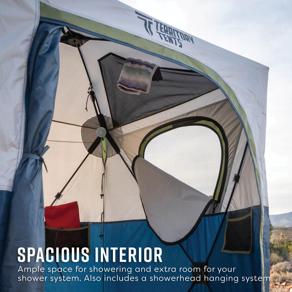 Territory Tents Jet Set Privacy Shower Tent, Jet Set Framework, No Assembly, Camp Shower, Camp Restroom, Privacy Tent Shower, 78 x 62 x 62, PT100DB
