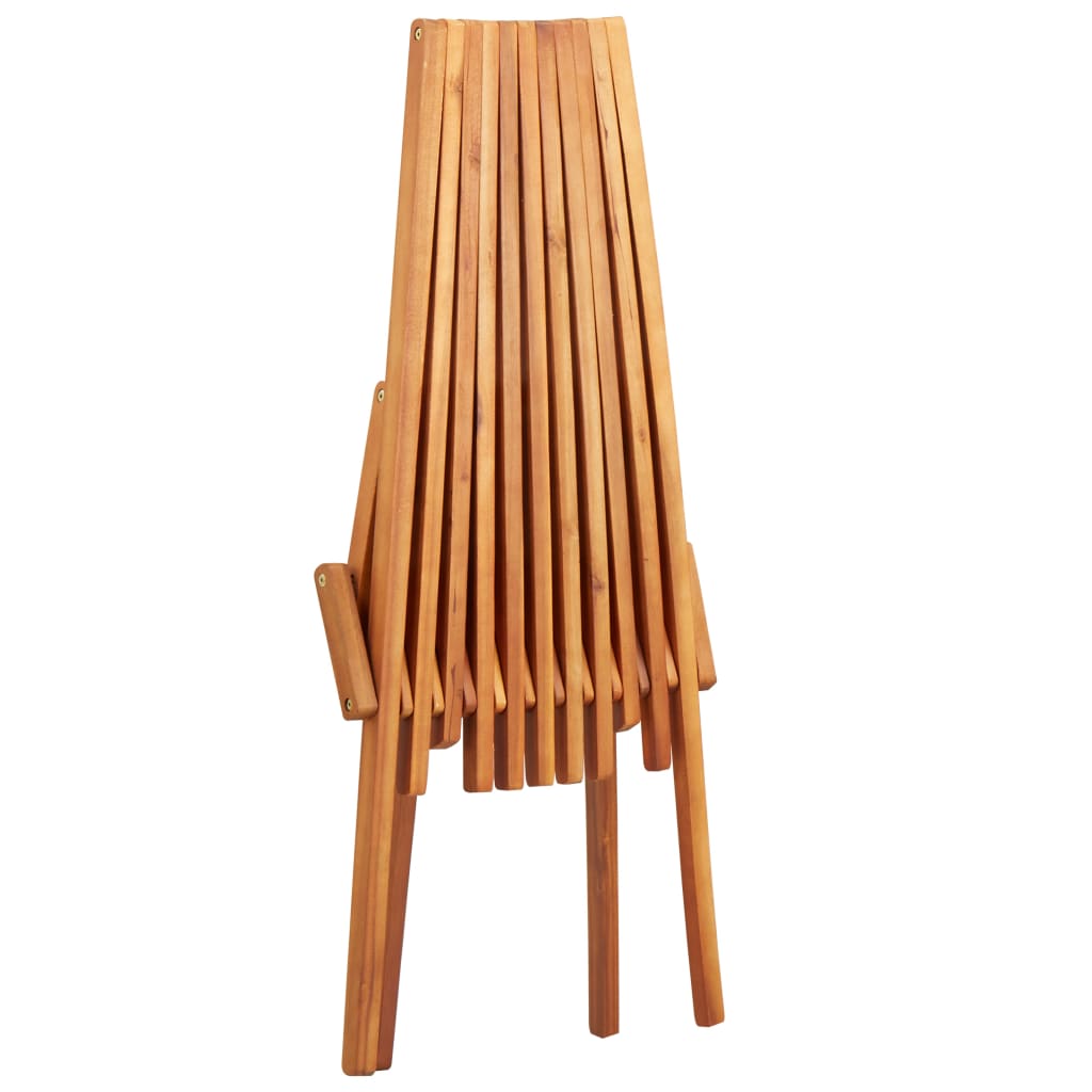 vidaXL 1/2x Solid Acacia Wood Folding Outdoor Lounge Chairs Deck Chair Seat