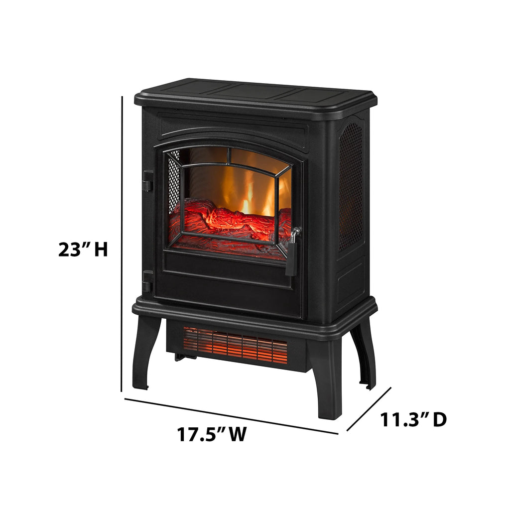 ClassicFlame 17.5"W Infrared Quartz Electric Stove Heater, Insignia Blue