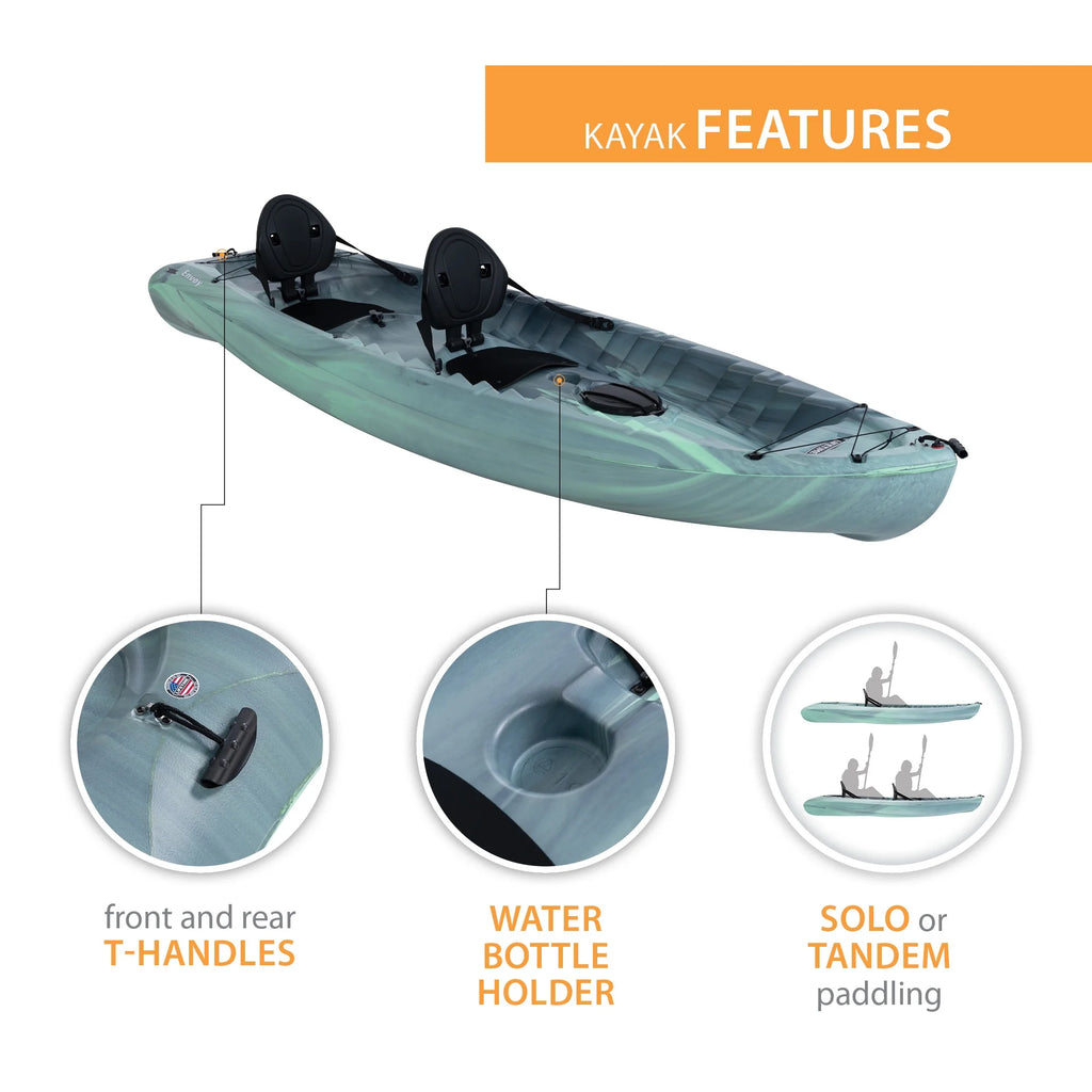 Lifetime Envoy 10.5 Ft. Sit-on-Top Tandem Kayak, Sky Fusion (91192)