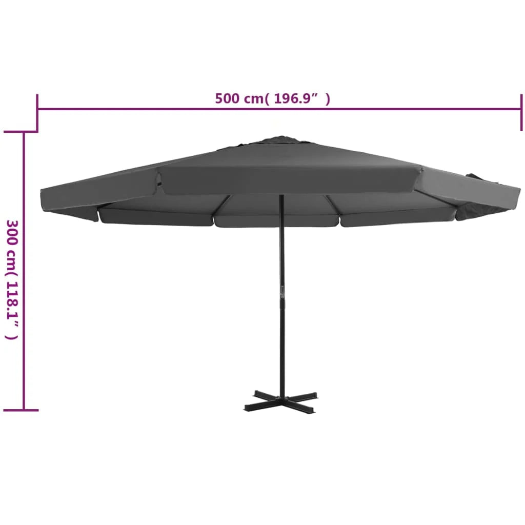 vidaXL Garden Parasol Azure Blue Polyester with PA coating Large