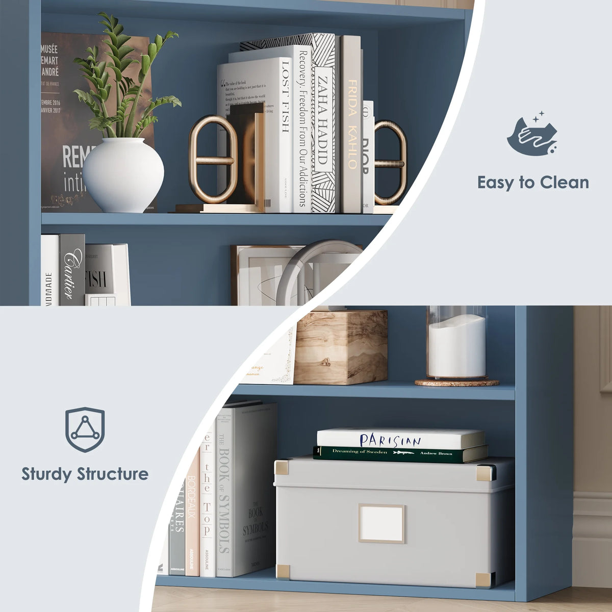 Homfa 82" Tall Bookcases, Freestanding Display Storage Shelves, 7-Tier Open Bookshelf for Home Office Living Room Bedroom, White