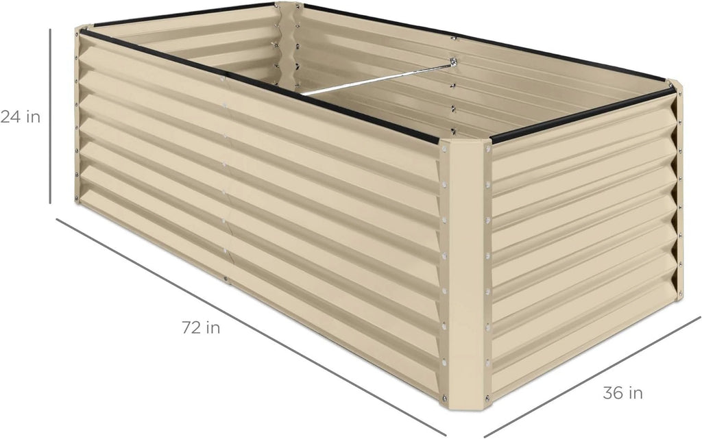 Gloaa 6x3x2ft Outdoor Metal Raised Garden Bed, Deep Root Box Planter for Vegetables, Flowers, Herbs, and Succulents w/ 269 Gallon Capacity Sage Green