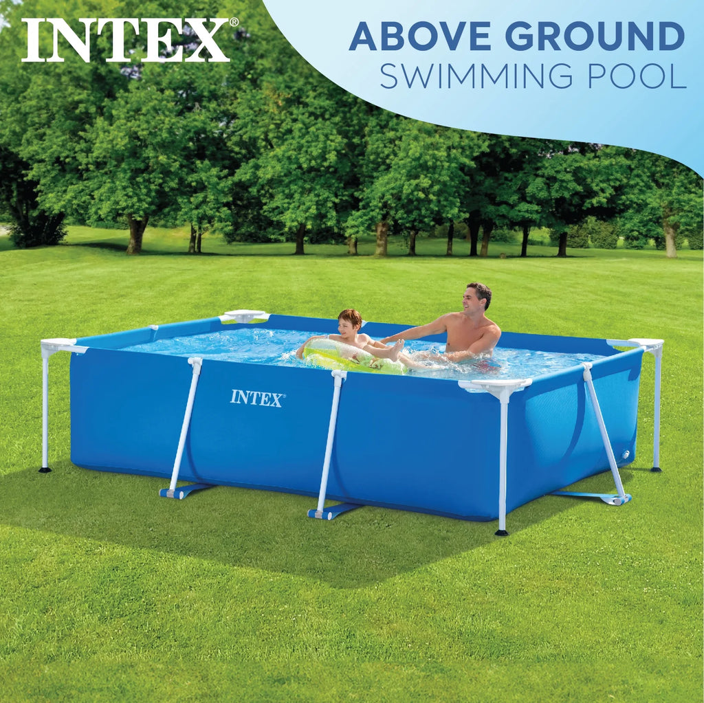 Open Box Intex 8.5'x26" Rectangular Frame Above Ground Backyard Swimming Pool