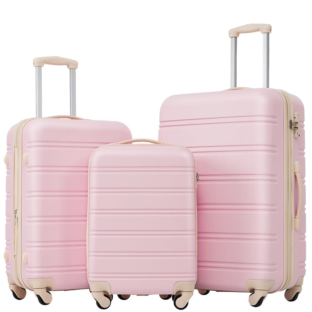 Luggage Sets 3 Piece, Hardside Expandable Ultra Durable PC Lightweight Carry On, Travel Suitcase Set with TSA Lock Spinner Wheels, Multicolor Purple