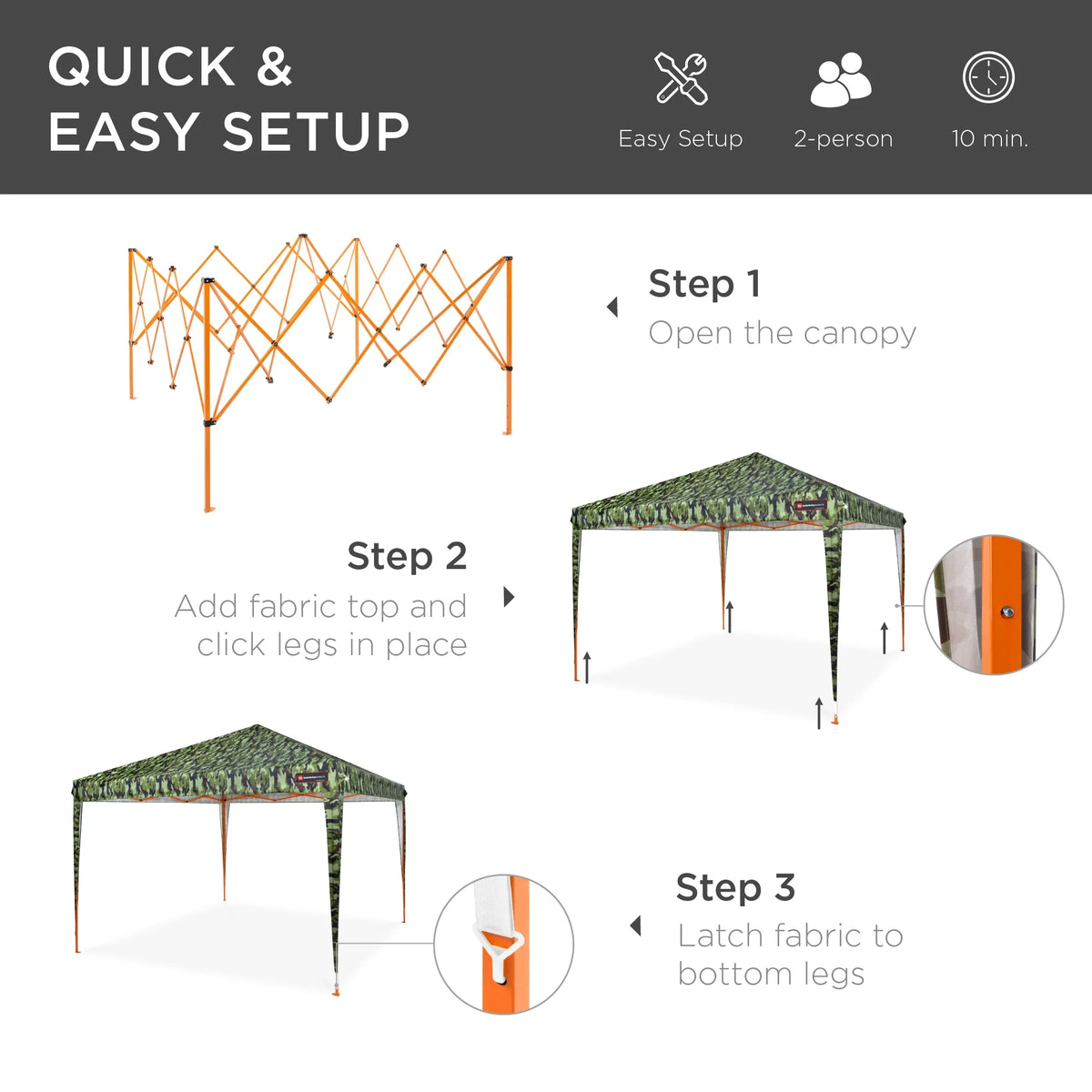 Best Choice Products 10x10ft Pop Up Canopy Outdoor Portable Adjustable Instant Gazebo Tent w/ Carrying Bag - White