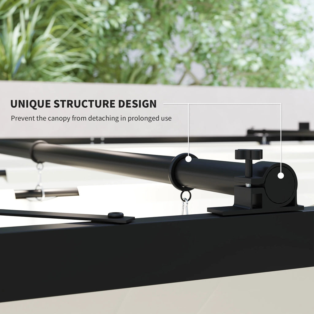 Outsunny 10' x 10' Retractable Pergola with Magnetic Fixture, UPF30+ Patio Pergola, Cream White