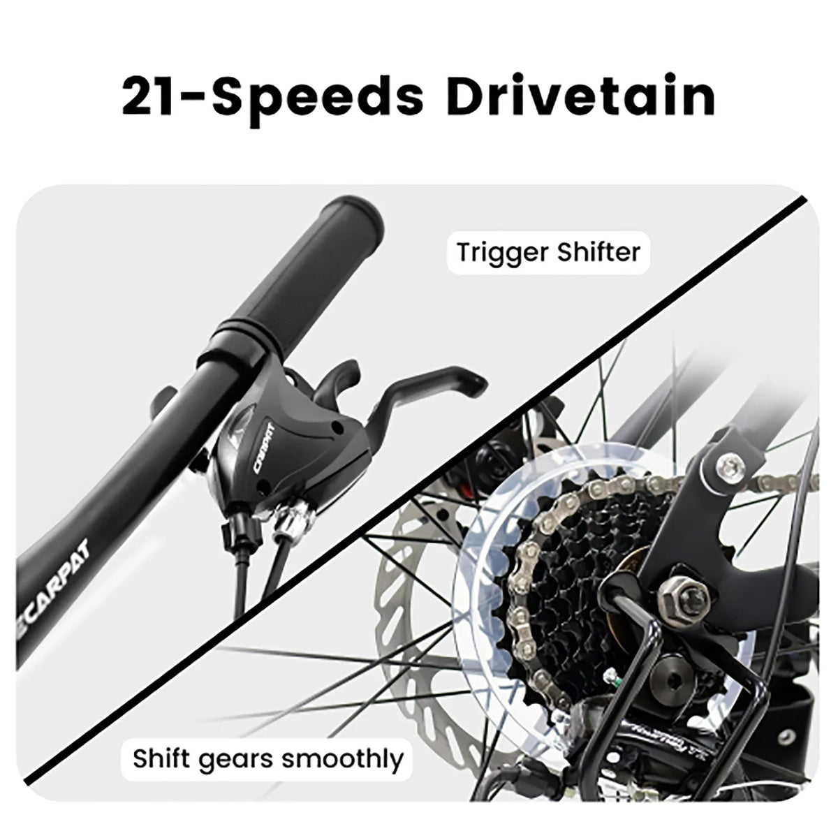 24 Inch Mountain Bike for Teenagers, High Carbon Steel Frame, Dual Full Suspension Mountain Bike, Mountain Tire, 21 Speed Mens Womens Outdoor Cycling, Birthday Gifts