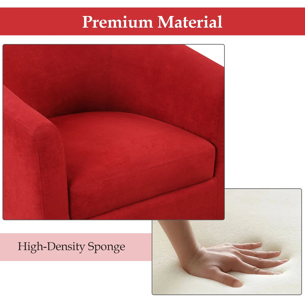Bonzy Home Velvet Accent Chair with Ottoman for Living Room,Beige