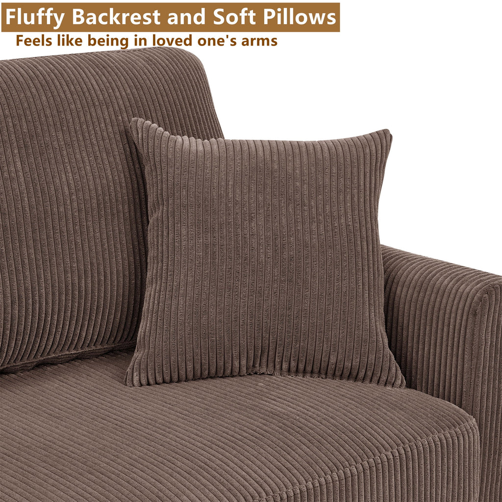 Aukfa 68" Small Sofa Couch Comfy Mid Century Modern Loveseat Sofa for Living Room Bedroom, Cream