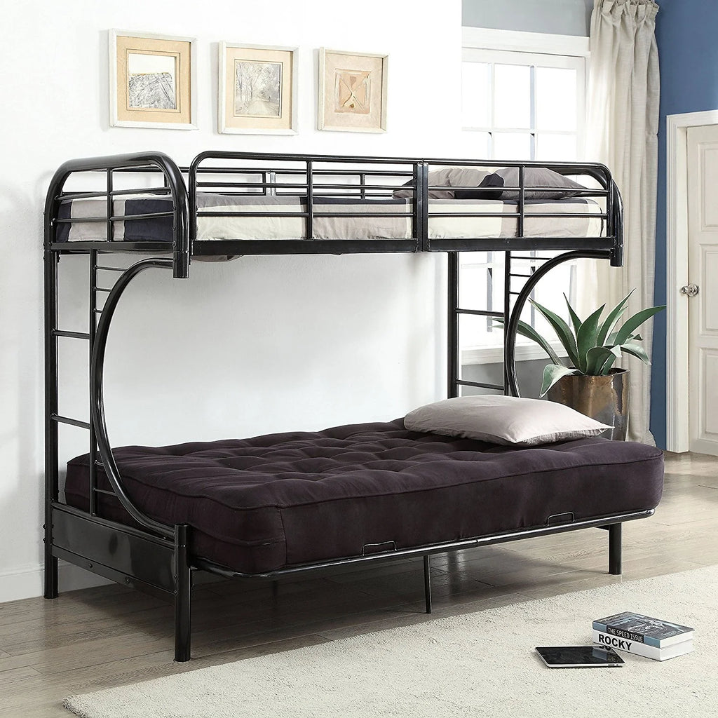 Acme Furniture Eclipse Twin over Full Futon Bunk Bed, Black