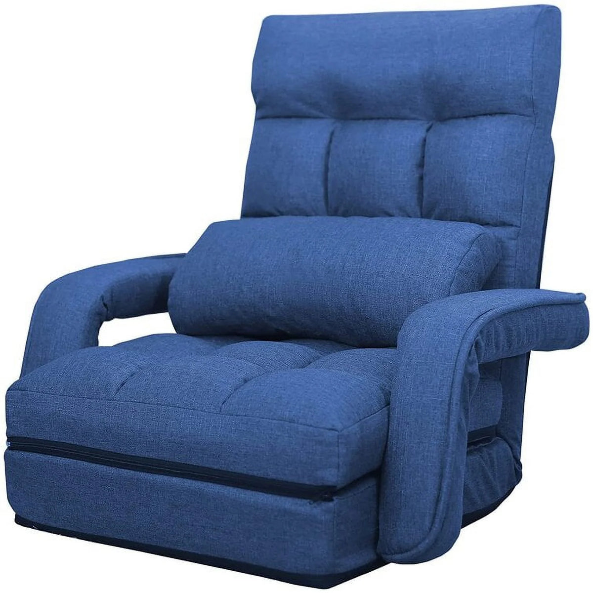 Prime Garden Floor Chair 6-Position Folding Gaming Chair for Meditation Indoor, Light Gray