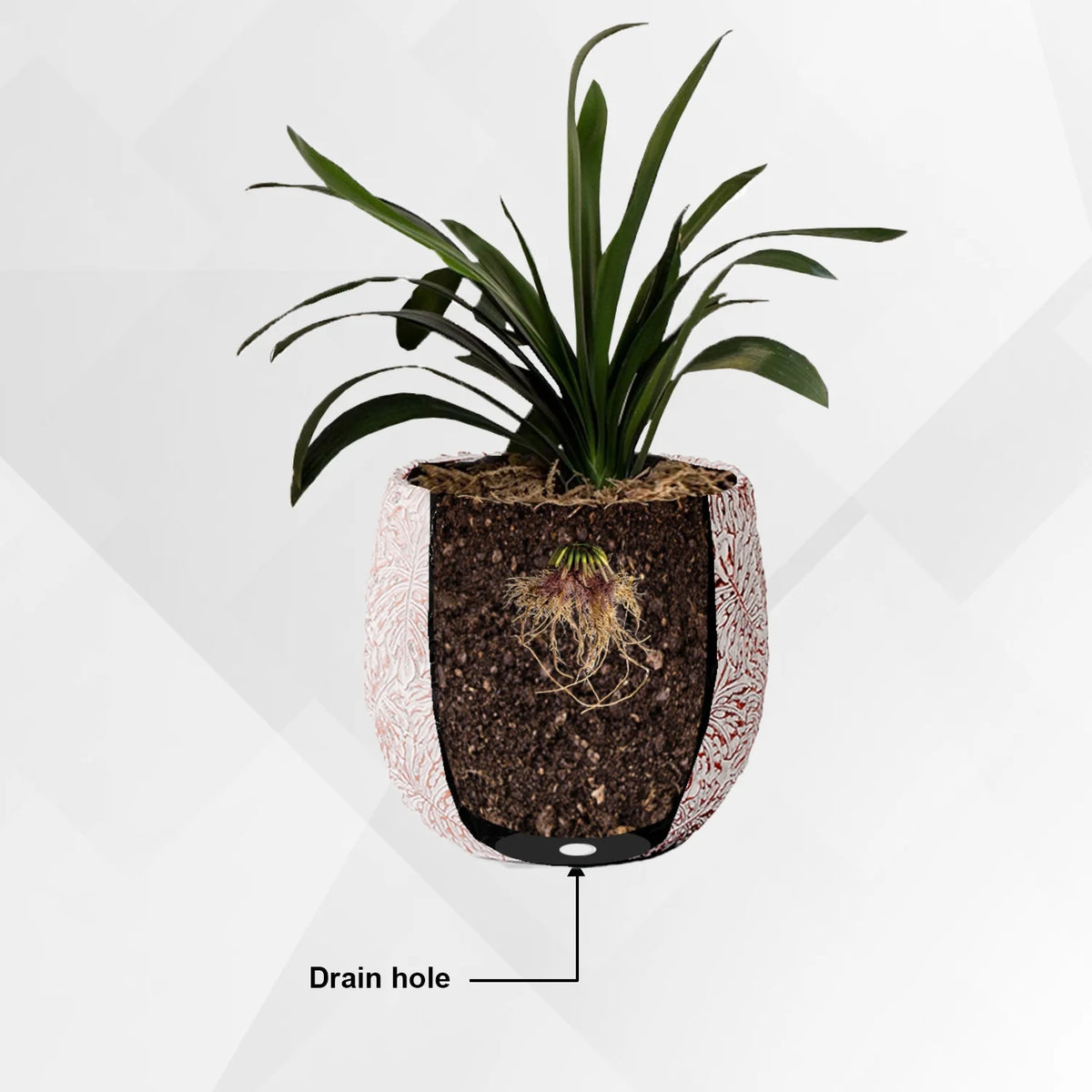 XBrand 19.3", 15.4" and 12.2"H Tall Beige and Golden Fiberstone/Cement Indoor Outdoor Planters (Set of 3), Modern Decorative Plant Pots with Drain Hole for All House Plants, Succulents & Flowers