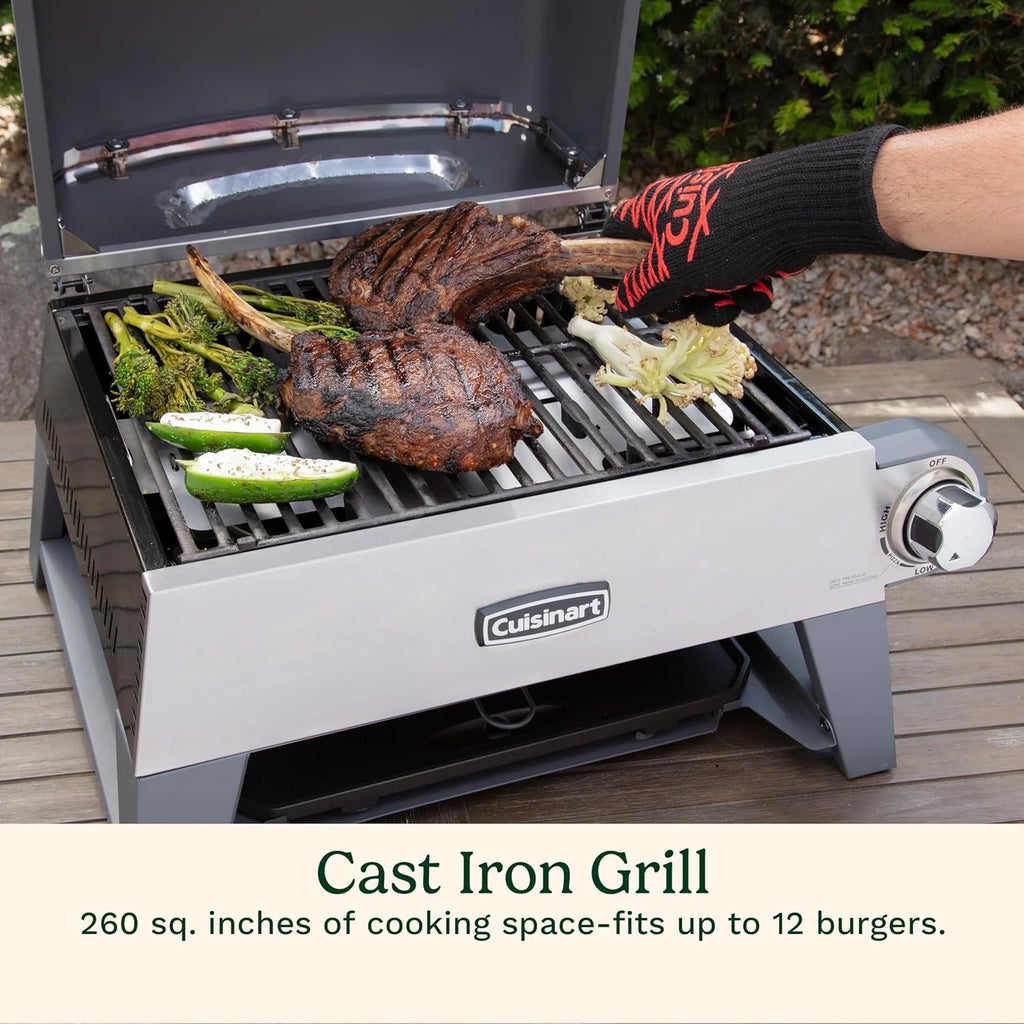 Cuisinart CGG-403 3-in-1 Grill, Griddle and Pizza Oven, Stainless Steel