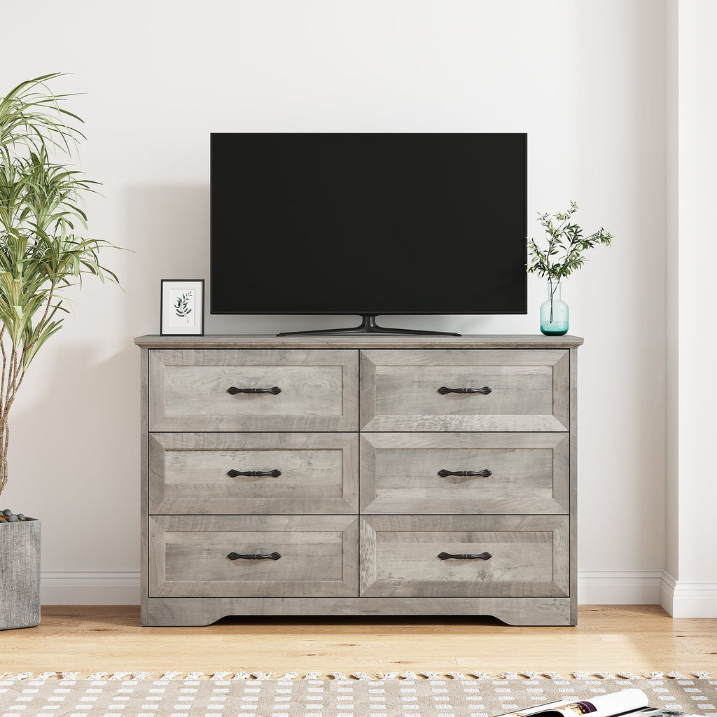 Luku Modern 5 Drawers Dresser, Chest of Drawers Closet Organizers and Storage Clothes, White