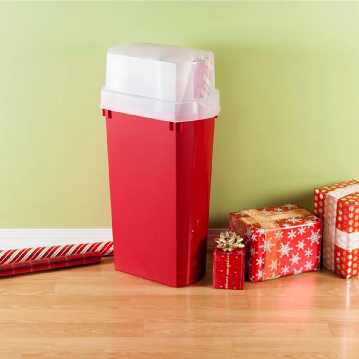 Sterilite 30 Inch Holiday Gift Wrapping Paper Storage Box with Lid (4 Pack)
