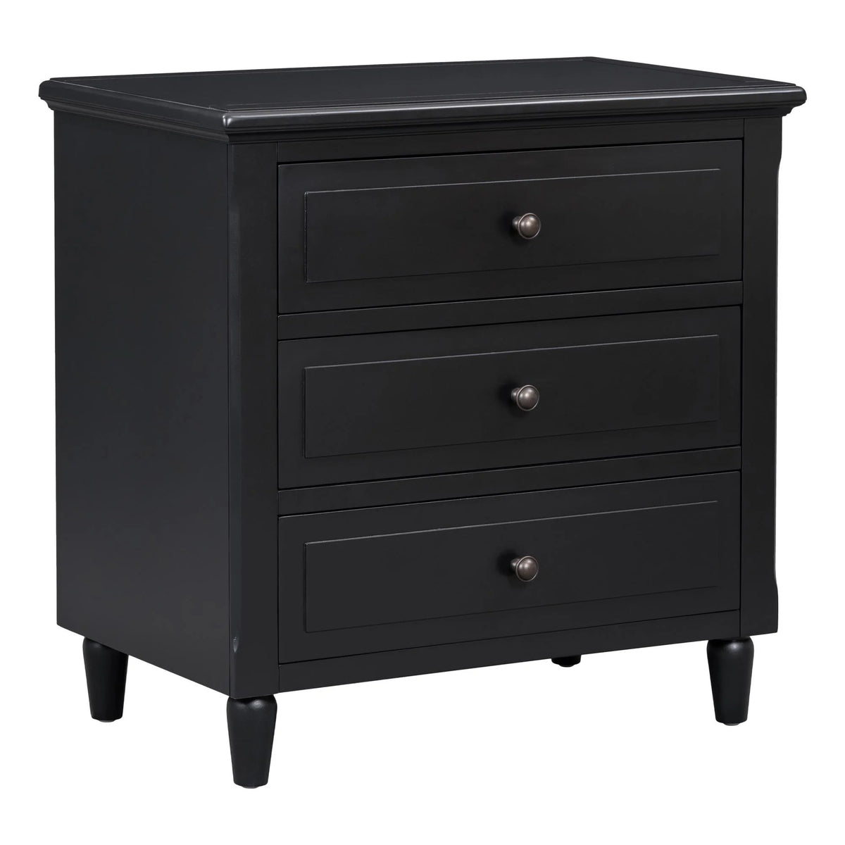 White Nightstand for Bedroom, Atumon Nightstand with 3 Drawers, Wood Bedside Table, Modern Nightstand Furniture for Bedroom, 28"L x 16.9"W x 28"H