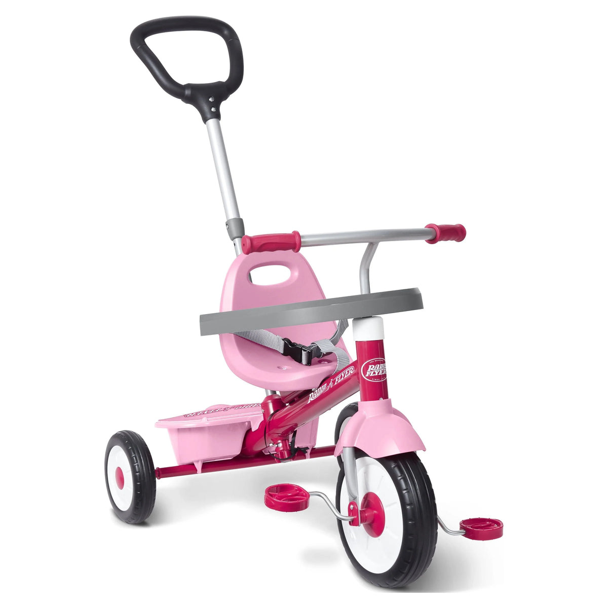 Radio Flyer, 3-in-1 Stroll 'N Trike, 3 Stages Grows with Child, Pink Tricycle