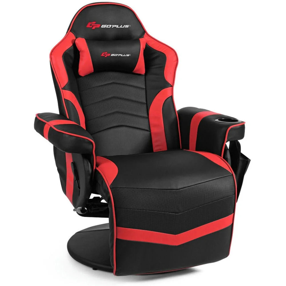 GVN Gaming Chairs,Ergonomic High Back Massage Gaming Chair with Pillow-Red