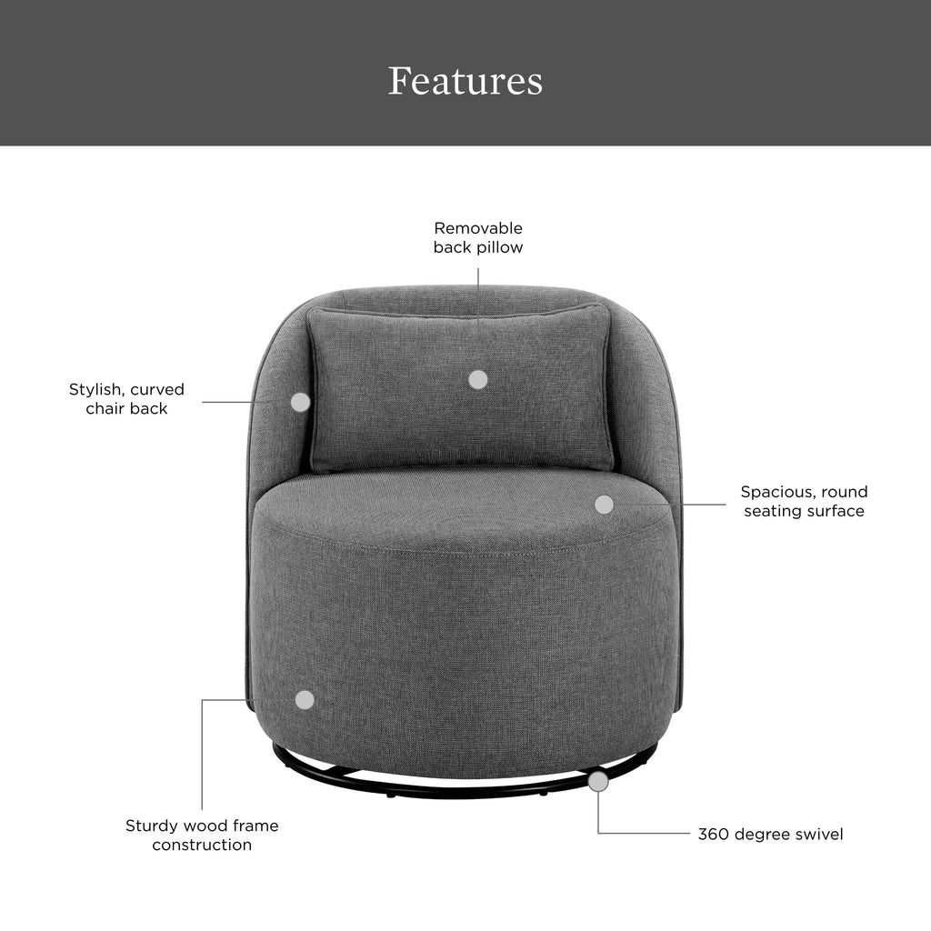 Better Homes & Gardens Juliet Modern Arch Swivel Accent Chair, Cream Boucle