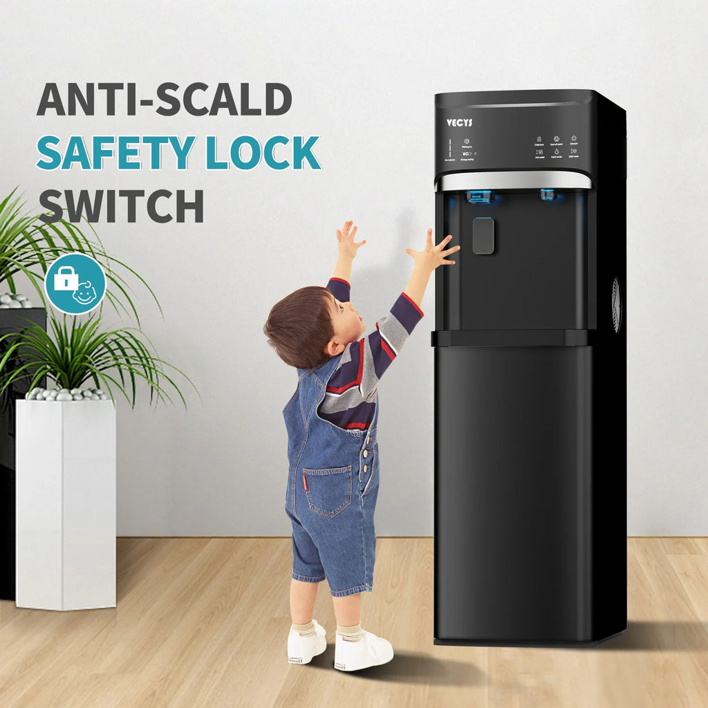 VECYS 5 gal Water Dispenser with Ice Maker, Self-clean & Child Lock