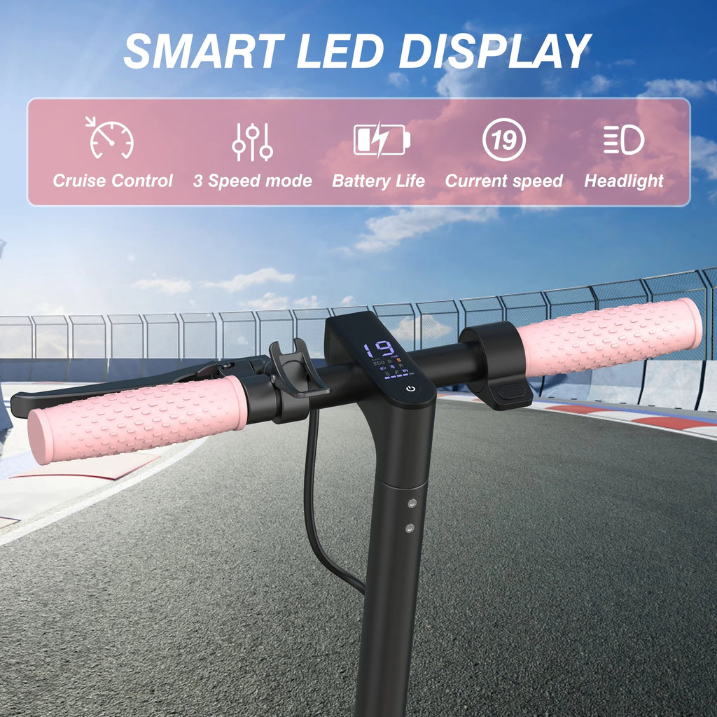 AOVOPRO WHITE ES80 350W 8.5' Foldable Electric Scooter for Adults and Child, 21 Miles Range
