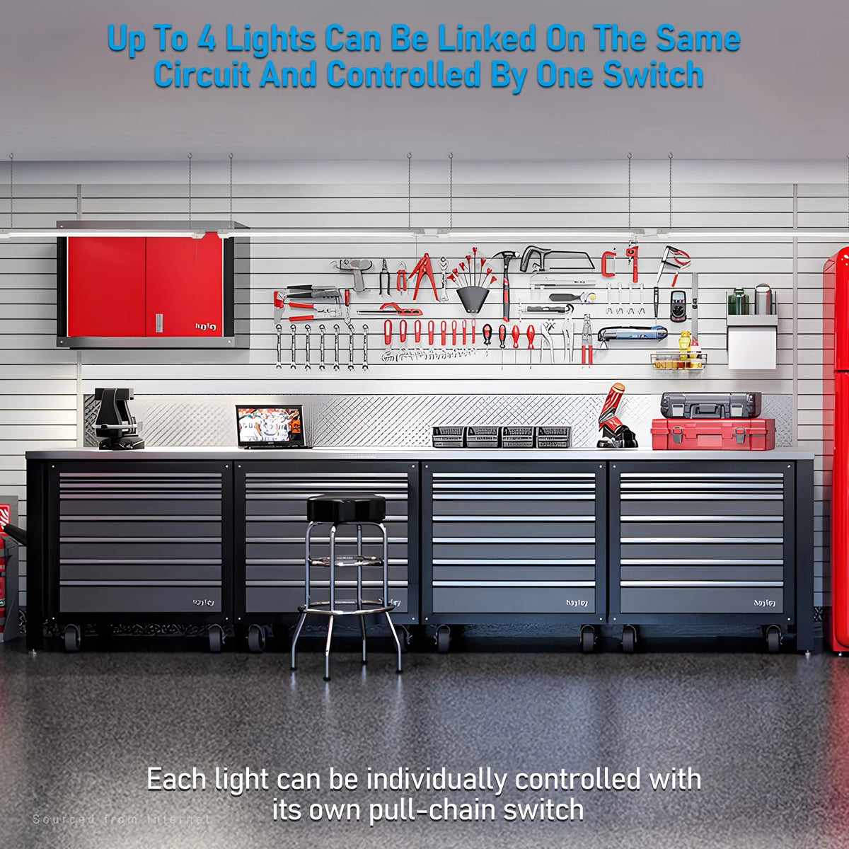 10 Pack Linkable LED Shop Light 4ft, 5000K Daylight, LED Shop Light for Garage