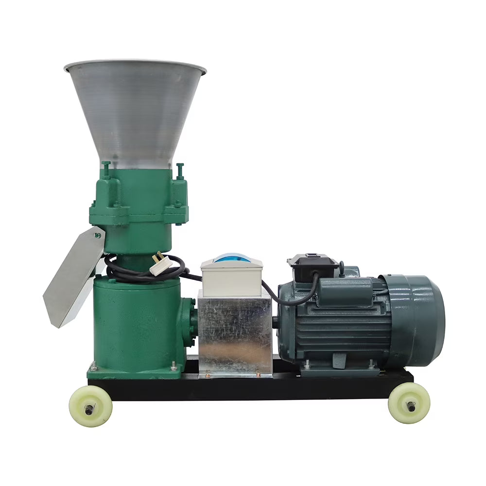 EQCOTWEA Animal Feed Pellet Mill Machine 8MM Pellet Fodder Press Pelletizer for Chicken 180-200KG/H 220V