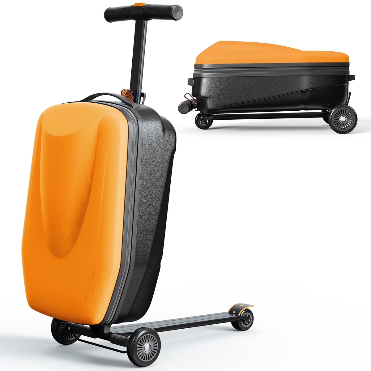 TABU Scooter Luggage for Kids & Adults, Carry on Luggage with Wheels for Kids Ages 6-15,Blue