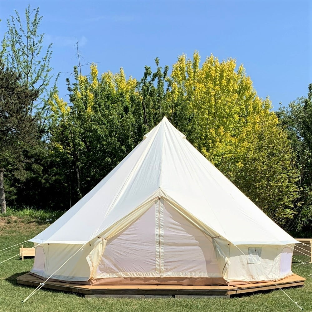 Been Younger Luxury New Oxford Fabric Glamping Tent 5M/16.4ft Waterproof Bell Tent for Outdoor Camping
