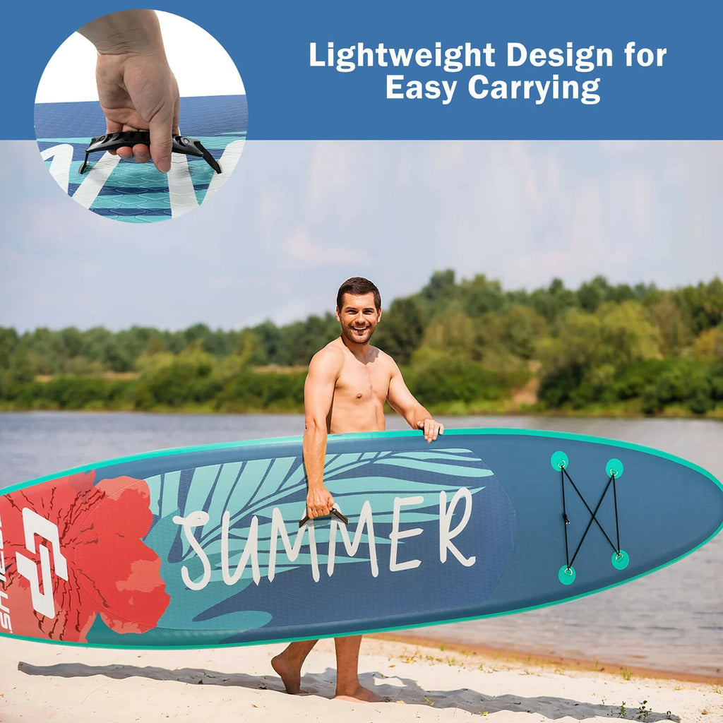 Goplus 11ft Inflatable Stand Up Paddle Board with Backpack Leash Aluminum Paddle