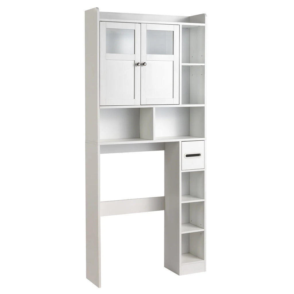 Ktaxon Over the Toilet Bathroom Storage Cabinet with 2 Doors & 3 Storage Shelves Space Saver, White