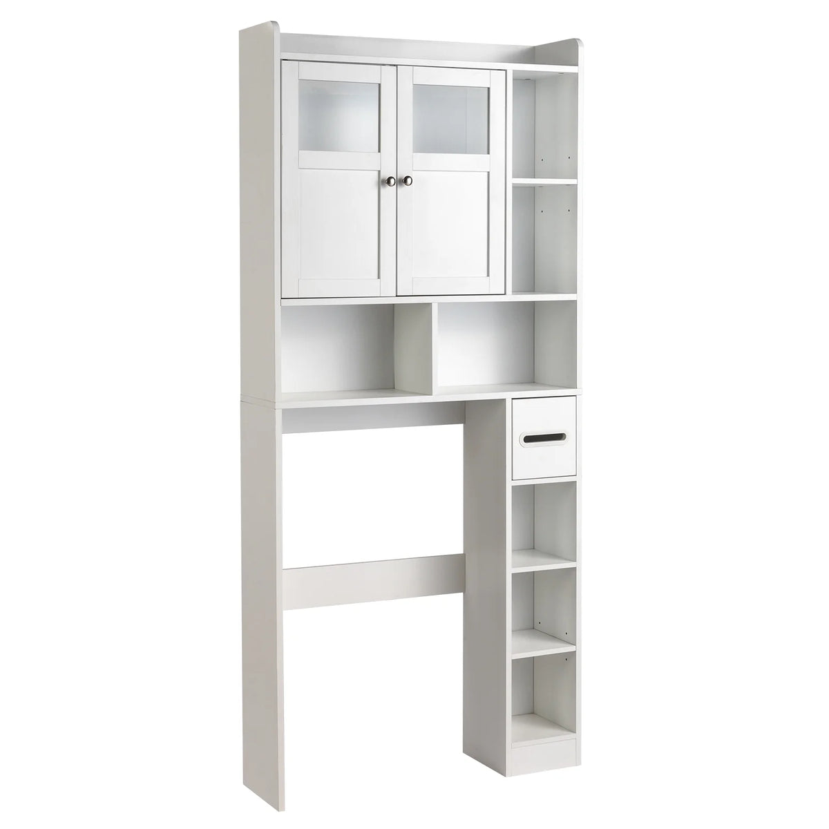 Ktaxon Over the Toilet Bathroom Storage Cabinet with 2 Doors & 3 Storage Shelves Space Saver, White