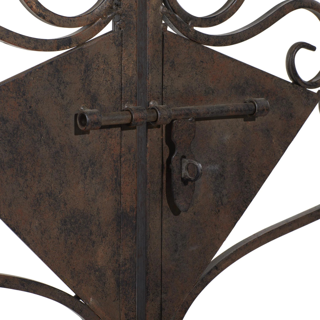 DecMode Traditional Metal Arch with Botanical Design Garden Arbors with Latch Lock Closure, 78"W x 94"H