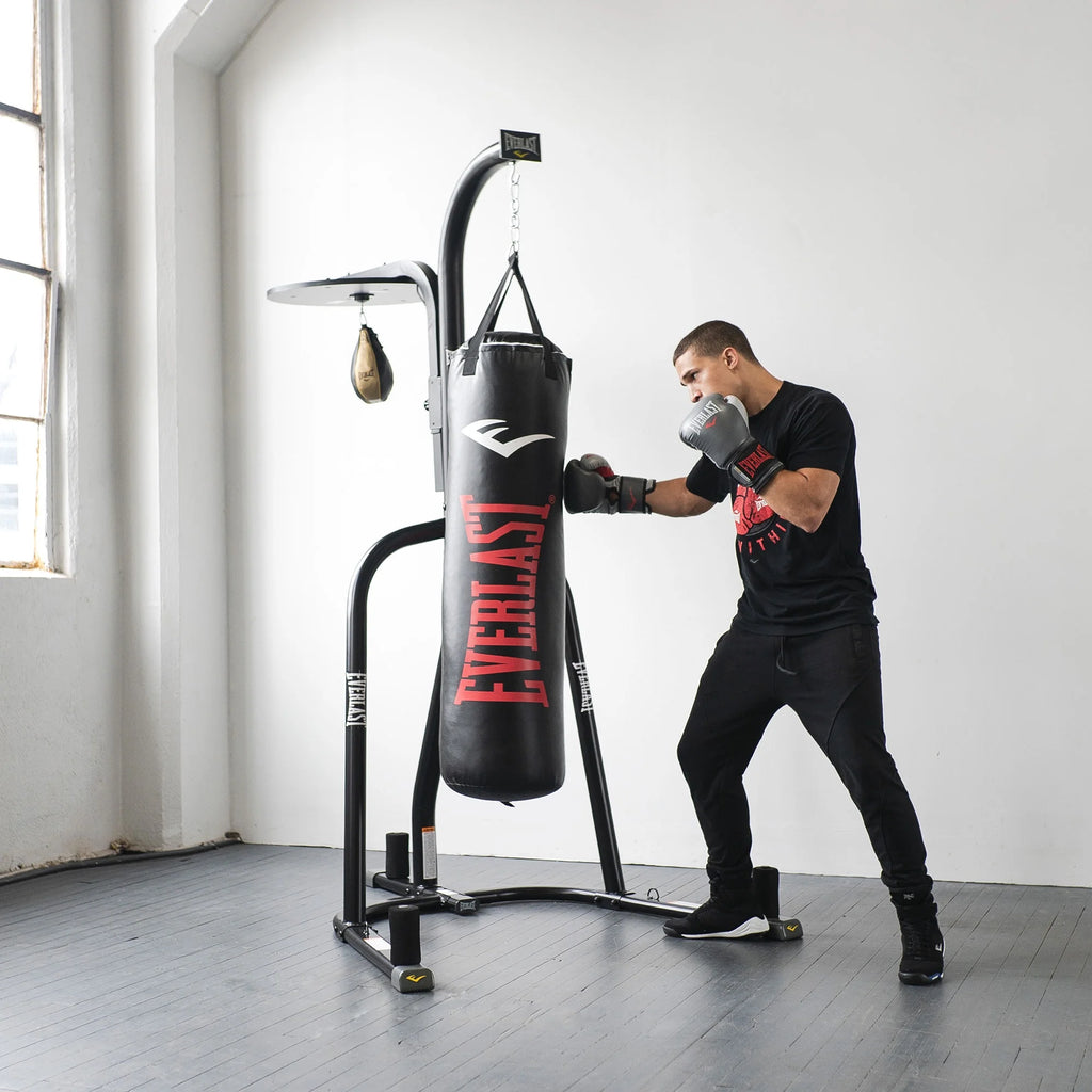 Everlast Dual Station Heavy Duty Powder Coated Steel Heavy and Speed Bag Stand