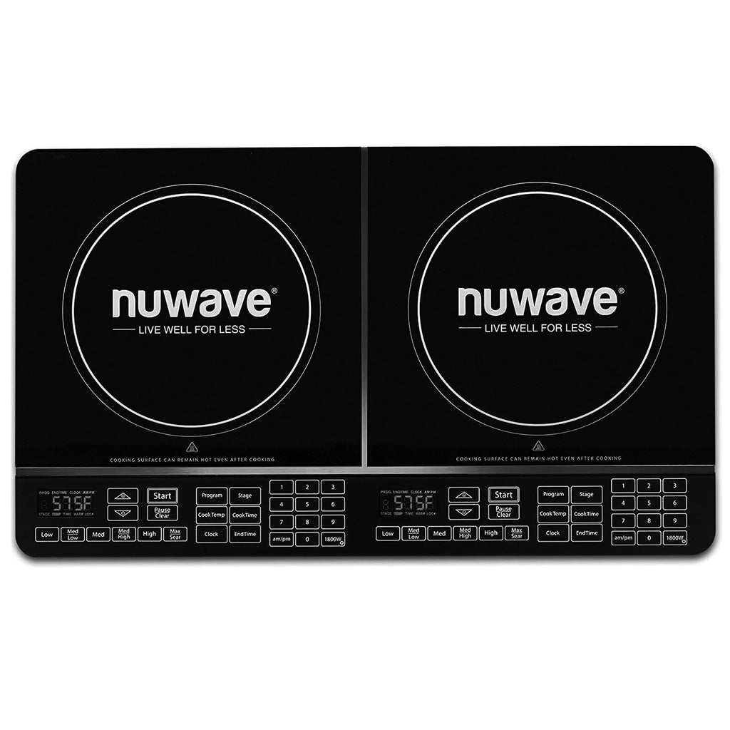 NuWave Electric Double Induction Cooktop 8 Portable Ultrathin with Sensor Touch Precision Induction Cooktop Burner, Home