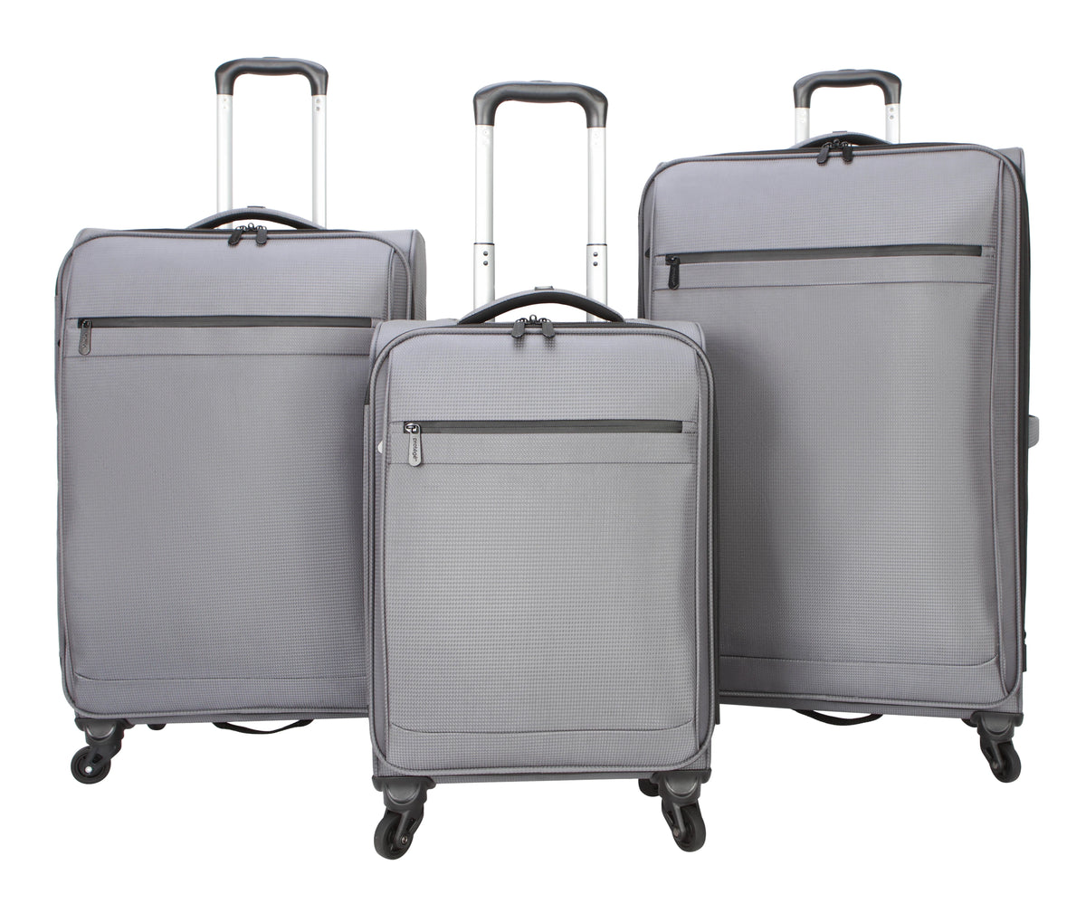 (3 pack) Protege Gravity Free 30" Softside Upright Luggage, Gray
