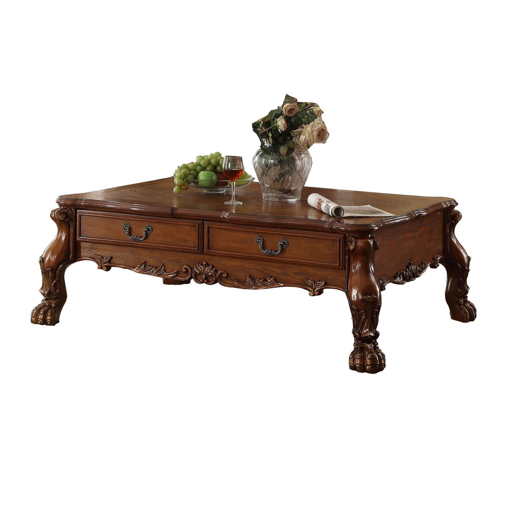 ACME Dresden 2-Drawer Wooden Coffee Table in Cherry Oak