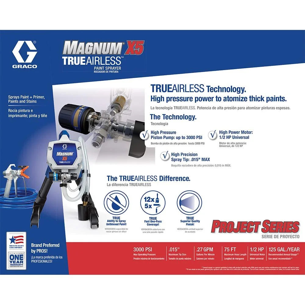 GRACO 262800 Airless Paint Sprayer,1/2 HP,0.27 gpm