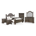 FOA Charo 6pc Gray Wood Bedroom Set-King Nightstands